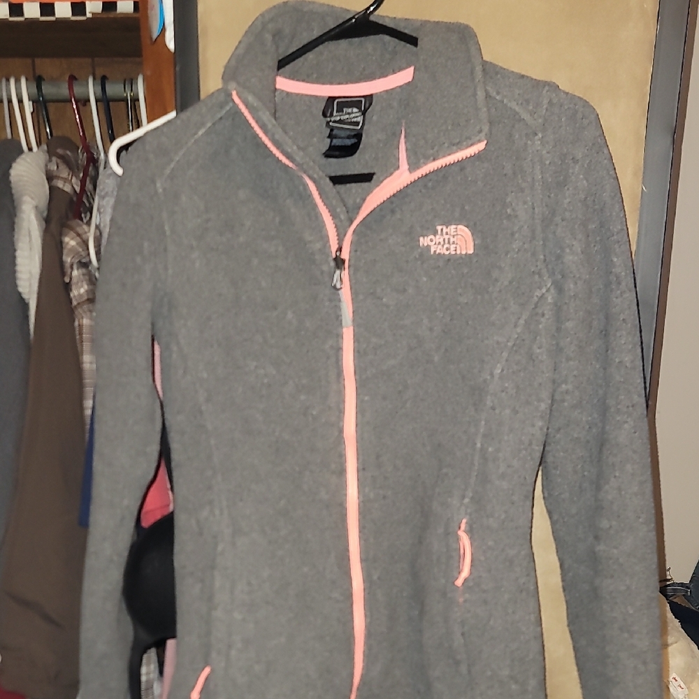 The North Face Women's Gray Jacket with Pink Accents